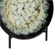 Decorative Charger Plate with Stand- Black and White Ceramic- 18 Inch