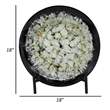 Decorative Charger Plate with Stand- Black and White Ceramic- 18 Inch