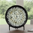 Decorative Charger Plate with Stand- Black and White Ceramic- 18 Inch