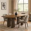 Lina Dining Table- 79 Inch Rectangular- Wide Panel Legs- Walnut Brown Wood