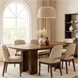 Lina Dining Table- 79 Inch Rectangular- Wide Panel Legs- Walnut Brown Wood