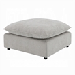 37 Inch Modular Ottoman- Feather Down and Cotton Fill Seat- Beige Boucle