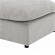 37 Inch Modular Ottoman- Feather Down and Cotton Fill Seat- Beige Boucle