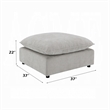 37 Inch Modular Ottoman- Feather Down and Cotton Fill Seat- Beige Boucle