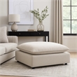 37 Inch Modular Ottoman- Feather Down and Cotton Fill Seat- Beige Boucle