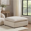 37 Inch Modular Ottoman- Feather Down and Cotton Fill Seat- Beige Boucle