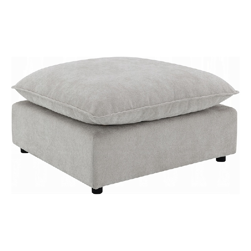 37 Inch Modular Ottoman- Feather Down and Cotton Fill Seat- Beige Boucle