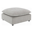 37 Inch Modular Ottoman- Feather Down and Cotton Fill Seat- Beige Boucle