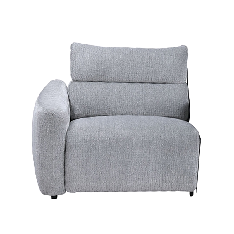 Falo Modular Power Motion Left Recliner Chair- Foam Light Gray Chenille