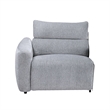 Falo Modular Power Motion Left Recliner Chair- Foam Light Gray Chenille