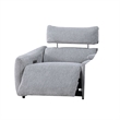 Falo Modular Power Motion Left Recliner Chair- Foam Light Gray Chenille