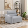Falo Modular Power Motion Left Recliner Chair- Foam Light Gray Chenille