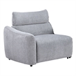 Falo Modular Power Motion Left Recliner Chair- Foam Light Gray Chenille