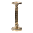Candle Holder- Antique Gold Tabletop Accent- 11 Inch Keyhole Stem