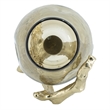 Dyna Decorative Candle Holder- Branch Base- Aluminum- Gold Glass 10 Inch