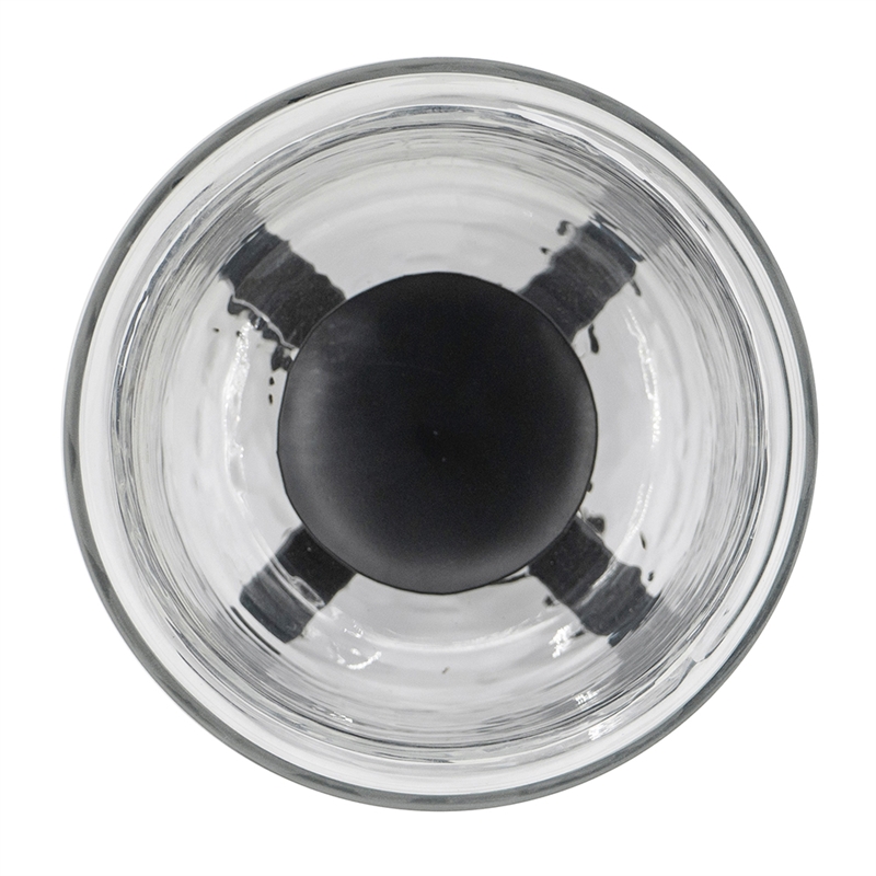 Cole Large Candle Holder- Open Crossed Black Iron- Clear Glass 23 Inch