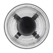 Cole Large Candle Holder- Open Crossed Black Iron- Clear Glass 23 Inch