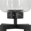 Cole Small Candle Holder- Black Iron Open X Frame- Clear Glass 19 Inch