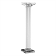 Pillar Candle Holder- 17 Inch Tall Fluted Clear Glass- Classic Square Base