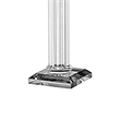 Pillar Candle Holder- 17 Inch Tall Fluted Clear Glass- Classic Square Base