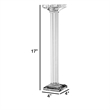 Pillar Candle Holder- 17 Inch Tall Fluted Clear Glass- Classic Square Base