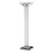 Pillar Candle Holder- 17 Inch Tall Fluted Clear Glass- Classic Square Base