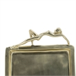 Decorative Tray- Vintage Figural Handles- Polished Gold Aluminum 25 Inch