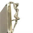 Decorative Tray- Vintage Figural Handles- Polished Gold Aluminum 25 Inch