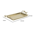 Decorative Tray- Vintage Figural Handles- Polished Gold Aluminum 25 Inch