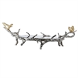 Vada Decorative Tray- Marble Disc- Silver Branch Handles w Birds- 17 Inch