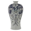 Rayn Decorative Urn- Blue White Chinoiserie Art- 24 Inch Porcelain
