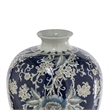 Rayn Decorative Urn- Blue White Chinoiserie Art- 24 Inch Porcelain