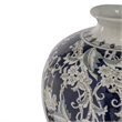 Rayn Decorative Urn- Blue White Chinoiserie Art- 24 Inch Porcelain