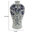 Rayn Decorative Urn- Blue White Chinoiserie Art- 24 Inch Porcelain