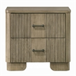 Leky Nightstand- 2 Reeded Drawers- Rounded Corners- Antique Oak Brown