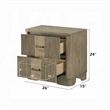 Leky Nightstand- 2 Reeded Drawers- Rounded Corners- Antique Oak Brown