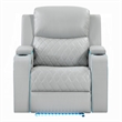 Ely Power Motion Reclining Chair with LED- Light Gray Synthetic Leather