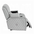 Ely Power Motion Reclining Chair with LED- Light Gray Synthetic Leather