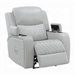 Ely Power Motion Reclining Chair with LED- Light Gray Synthetic Leather