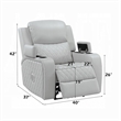 Ely Power Motion Reclining Chair with LED- Light Gray Synthetic Leather
