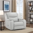 Ely Power Motion Reclining Chair with LED- Light Gray Synthetic Leather