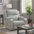 Ely Power Motion Reclining Chair with LED- Light Gray Synthetic Leather