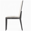 Veny Dining Side Chair Set of 2- Quilted Gray Synthetic Leather Back