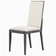 Veny Dining Side Chair Set of 2- Quilted Gray Synthetic Leather Back