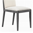 Veny Dining Side Chair Set of 2- Quilted Gray Synthetic Leather Back