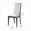 Veny Dining Side Chair Set of 2- Quilted Gray Synthetic Leather Back