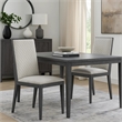 Veny Dining Side Chair Set of 2- Quilted Gray Synthetic Leather Back