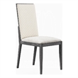 Veny Dining Side Chair Set of 2- Quilted Gray Synthetic Leather Back