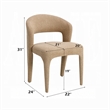 Ladi Dining Side Chair Set of 2- Light Brown Boucle Open Padded Back
