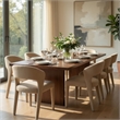 Ladi Dining Side Chair Set of 2- Light Brown Boucle Open Padded Back